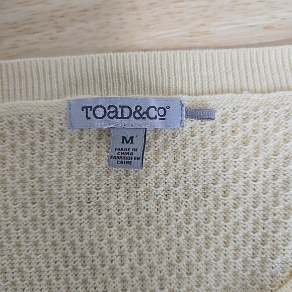 Toad & Co Merino Wool Crewneck Sweater Cream Lightweight Organic‎ Size Medium - Picture 3 of 10